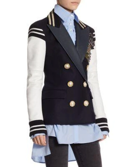 Shop Faith Connexion Sailor Varsity Jacket In Black
