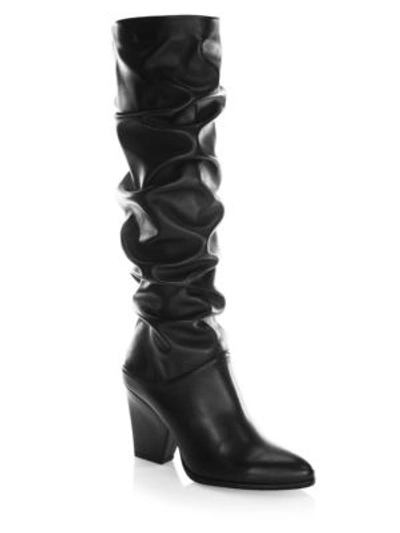 Shop Stuart Weitzman Smashing Leather Knee-high Boots In Black