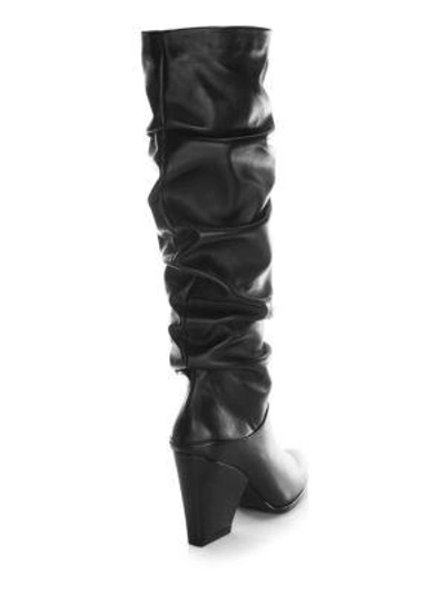 Shop Stuart Weitzman Smashing Leather Knee-high Boots In Black