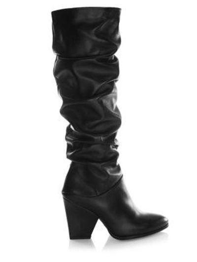 Shop Stuart Weitzman Smashing Leather Knee-high Boots In Black