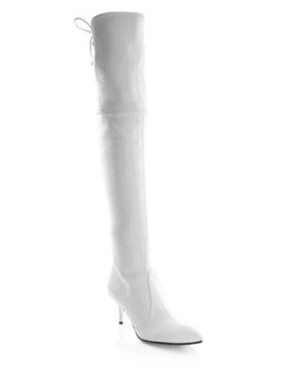 Stuart Weitzman Tie Model Leather Over-the-knee Boots In White