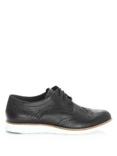 Shop Cole Haan Leather Wingtip Oxfords In Black