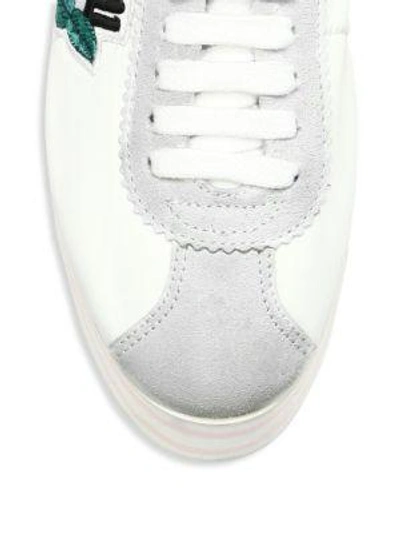 Shop Chiara Ferragni Embroidered Platform Sneakers In White