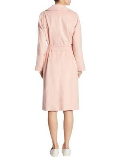 Shop Max Mara Soldato Belted Wrap Coat In Pink