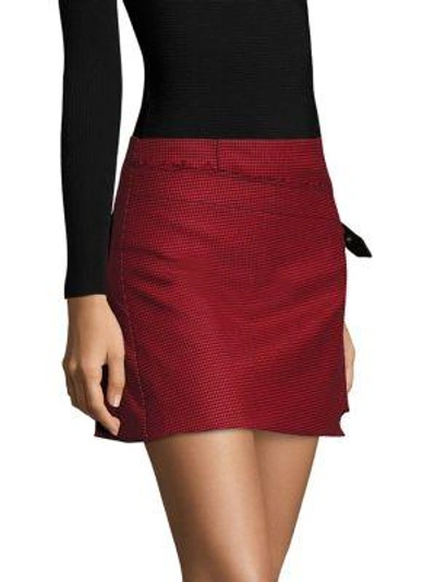Shop Helmut Lang Houndstooth Pleated Mini Skirt In Amaryllis Multi