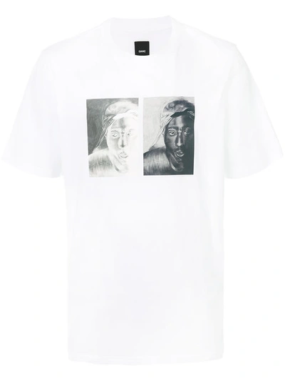 Oamc S.o.s. Tupac-print Cotton-jersey T-shirt In White