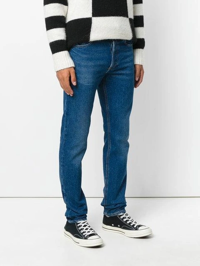 Shop Givenchy Jeans With Red Rear Logo - Blue