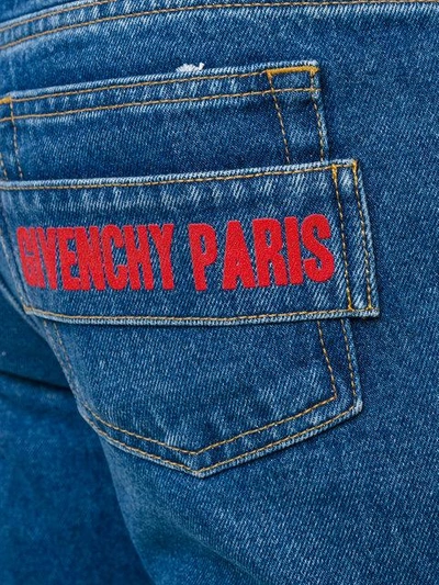 Shop Givenchy Jeans With Red Rear Logo - Blue