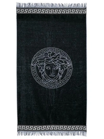 Shop Versace Medusa Beach Mat In Black