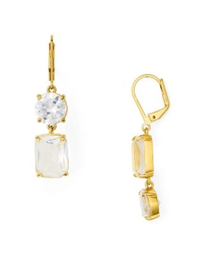 Shop Kate Spade New York Asymmetric Double Drop Earrings In White/gold
