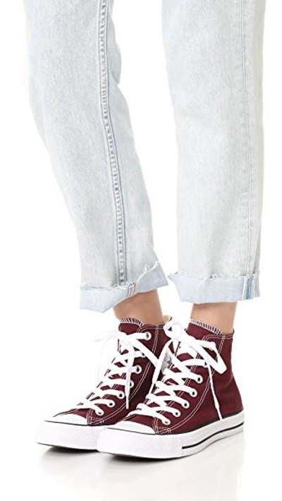 Shop Converse Chuck Taylor All Star High Top Sneakers In Burgundy