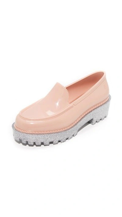 Melissa Panapana Loafers In Pink/silver Glitter