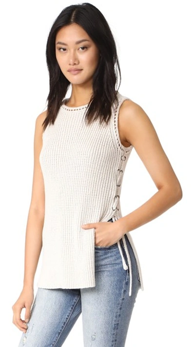 Cupcakes And Cashmere Paxton Rib Tank In Oatmeal