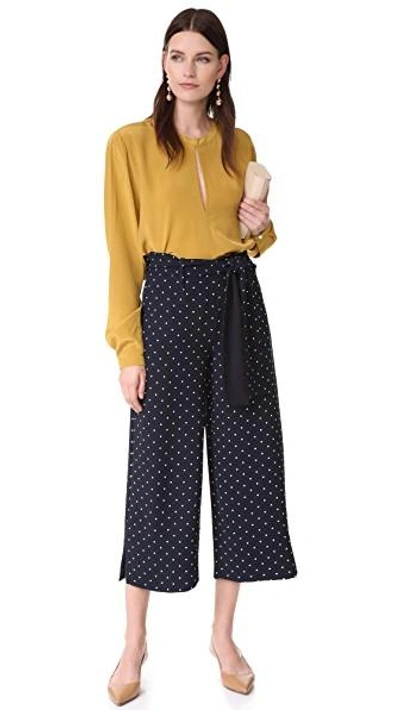 Shop Whistles Spot Crop Trouser In Navy