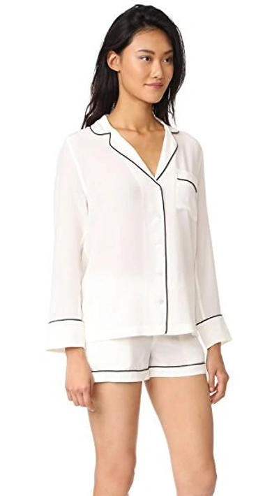 Equipment Lillian Silk Short Pajamas In White | ModeSens