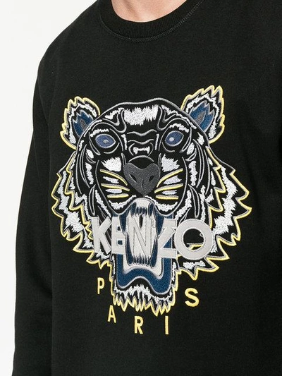 Shop Kenzo Sweatshirt Mit Tigerstickerei In Black