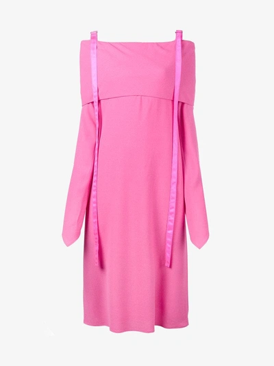 Shop Sies Marjan Off-shoulder Long Sleeve Dress In Pink/purple