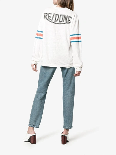 Shop Re/done Logo Printed Long Sleeve Top In White