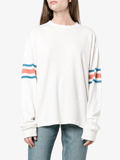 Shop Re/done Logo Printed Long Sleeve Top In White