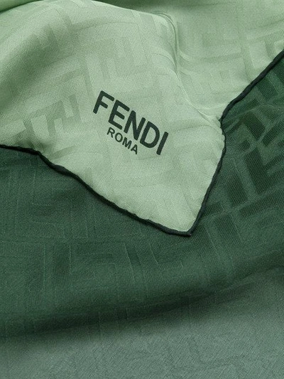 Shop Fendi Ff Logo Scarf In Green