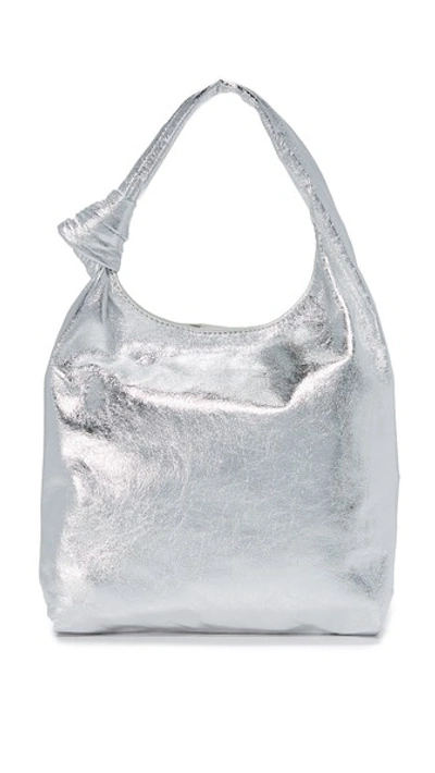 Shop Loeffler Randall Mini Knot Tote In Silver