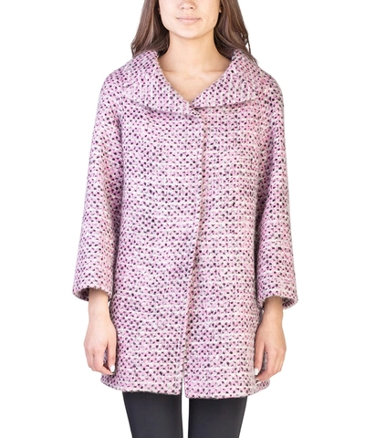 Prada Women&#39;s Virgin Wool Tweed Trench Coat Pink'