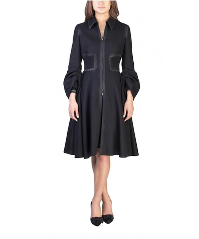 Prada Women&#39;s Wool Nylon Blend Vintage Trench Coat Black'