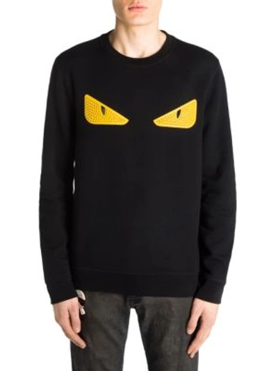 Shop Fendi Graphic-print Jersey Sweatshirt In Black