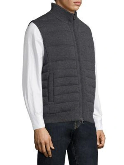 Shop Corneliani Quilted Knit Vest In Grey