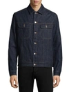 A.p.c. Classic Indigo Denim Jacket With Structured Silhouette In Indigo