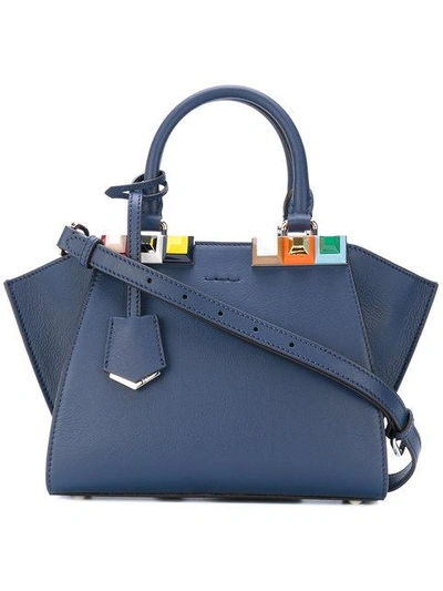 Shop Fendi Small 3jours Tote - Blue