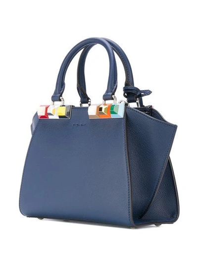 Shop Fendi Small 3jours Tote - Blue