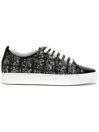 Shop Lanvin Textured Lace-up Sneakers