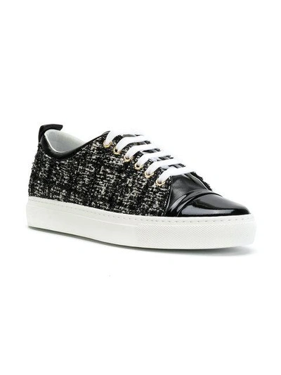 Shop Lanvin Textured Lace-up Sneakers