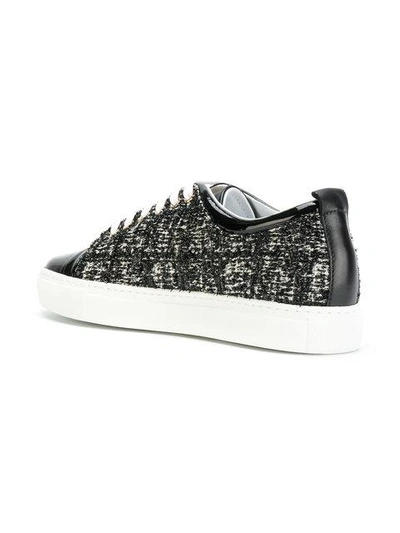 Shop Lanvin Textured Lace-up Sneakers