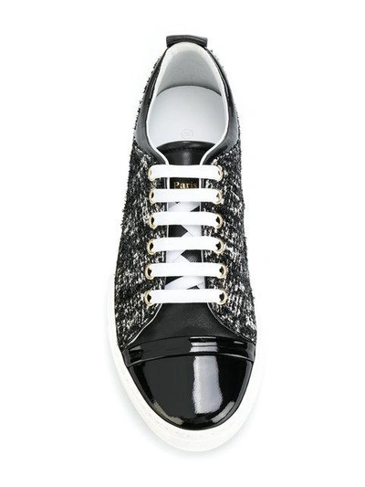 Shop Lanvin Textured Lace-up Sneakers