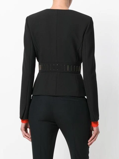 Shop Versace Zipped Fitted Jacket In Black