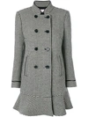 RED VALENTINO flared dogtooth double-breasted coat,DRYCLEANONLY