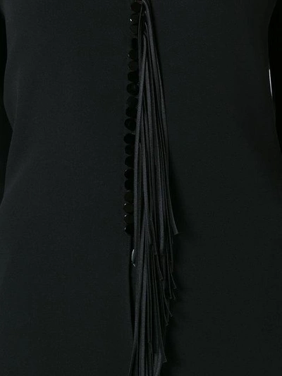 Shop Alexander Wang Tassled Shoulderless Top In Black
