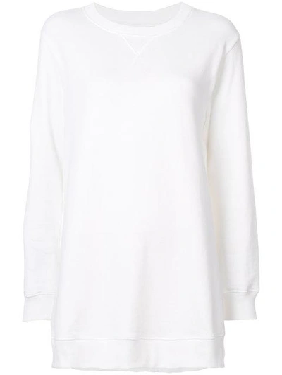 Shop Mm6 Maison Margiela Oversized Sweatshirt - White