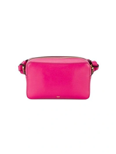 Shop Anya Hindmarch Mini Pink Leather Fur Heart Bag - Pink & Purple