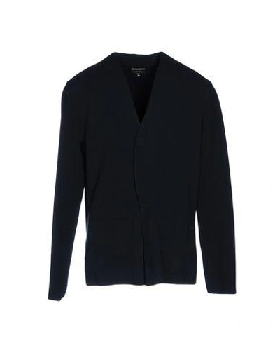 Shop Emporio Armani Cardigan In Dark Blue