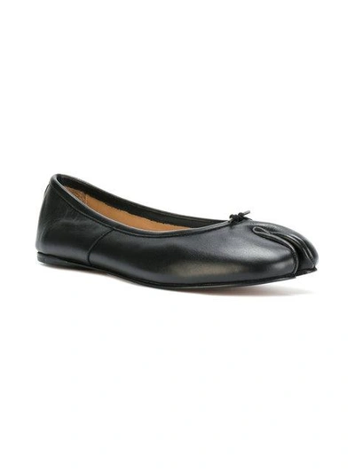 Shop Maison Margiela Tabi Toe Ballerina Shoes - Black