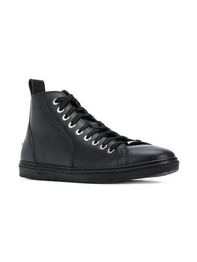 Shop Jimmy Choo Colt High Top Sneakers In Black