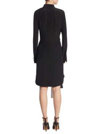 Shop Givenchy Tie-front Shirt Dress In Black White