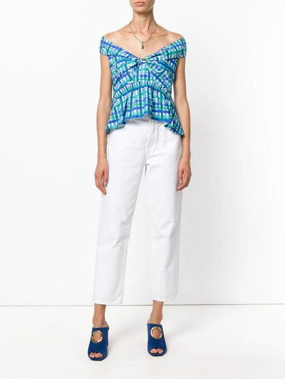 Shop Peter Pilotto Checked Top In Blue