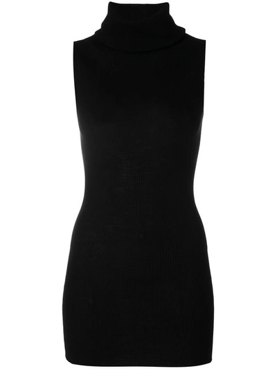 Shop Rick Owens Sleeveless Ribbed Turtle Neck