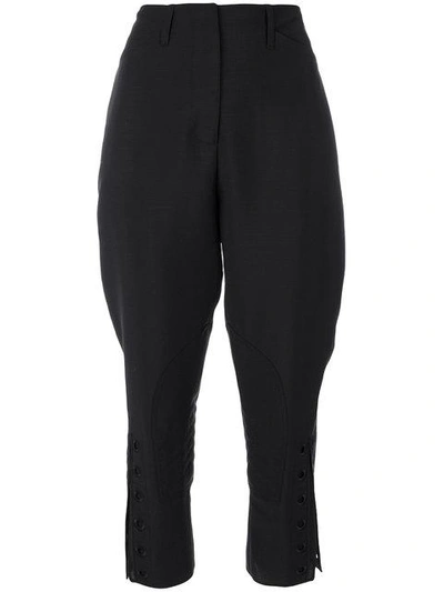 Shop Fendi Cropped Trousers In Black