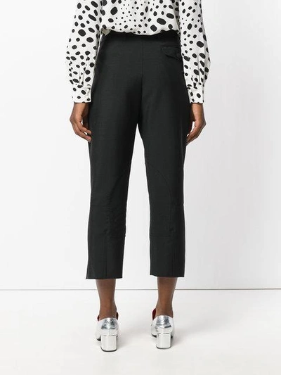 Shop Fendi Cropped Trousers In Black