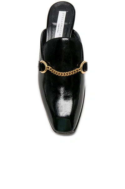 Shop Stella Mccartney Chain Detail Loafers In Black,animal Print